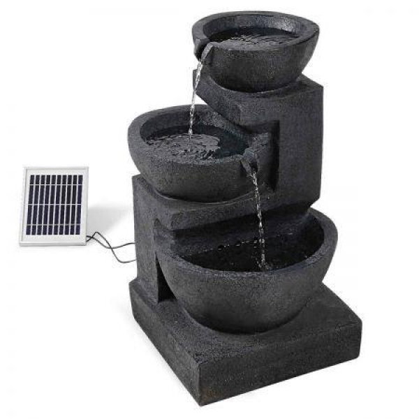 3-Tier Garden Decor Solar Fountain With LED Lights