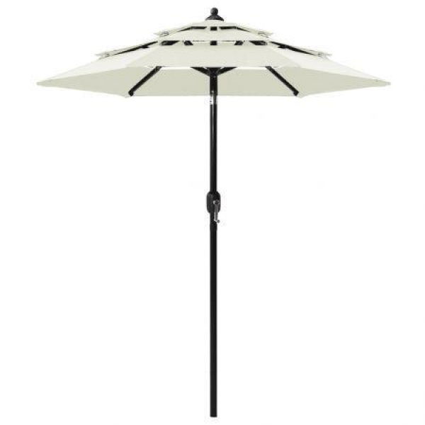 3-Tier Parasol With Aluminium Pole Sand 2 M