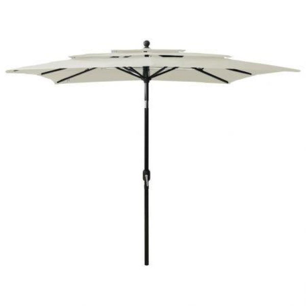 3-Tier Parasol With Aluminum Pole And 2.5x2.5m Sand