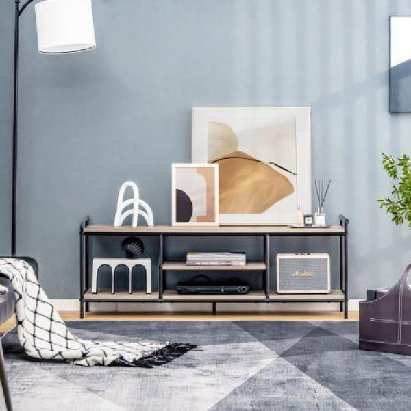 3-Tier TV Stand With Storage Shelves For TVs Up To 60