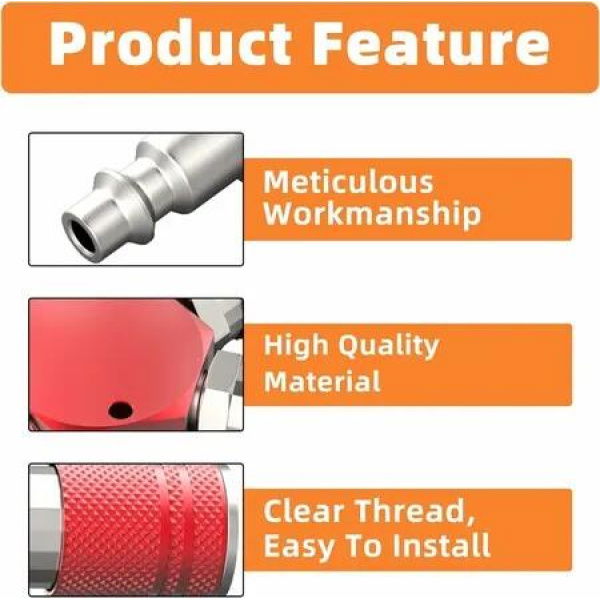 3-Way 1/4' NPT Aluminum Air Manifold with Industrial Couplers and Plugs, Quick Connect Air Splitter Fittings