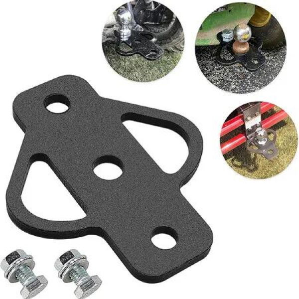 3-Way Trailer Hitch Adapter with Bolt Sturdy Construction Rust-Resistant Lawn Mower Golf Cart Trailer Hitch Accessories