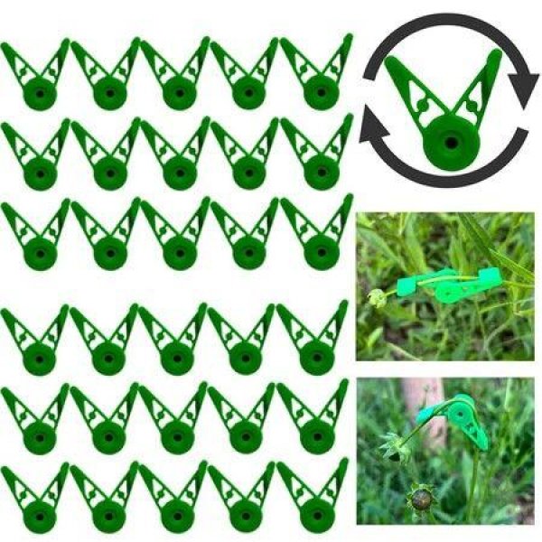 30 Pcs 360 Degree Adjustable Plant Stem Training Clips Plant Branches Bender Clips Plant Low Stress Training Control Green