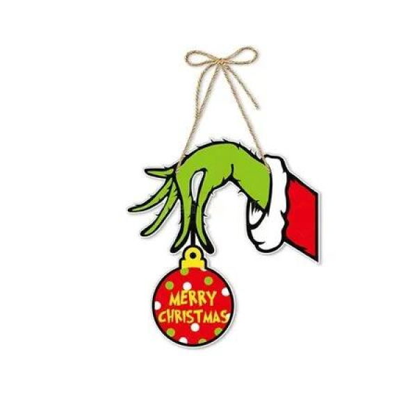 30 x 28cm Christmas Door Hanger Large Thief Hand Ornament for Tree, Home, Indoor & Outdoor Holiday Party