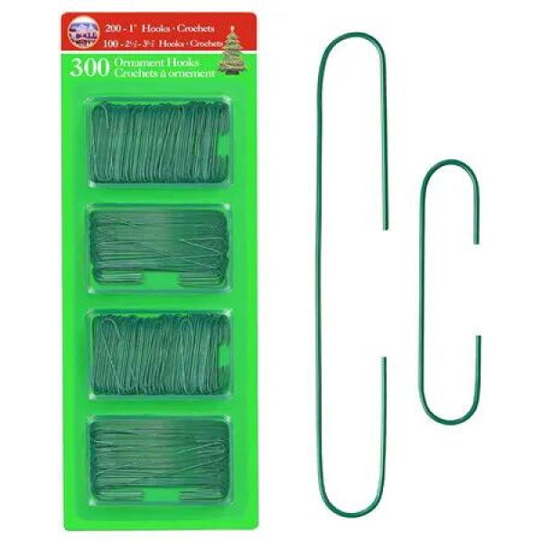 300 Pcs Ornament Hooks Christmas Tree Decorating Hangers, Metal Wire Ornament Hooks for Christmas Tree Decoration Hanging
