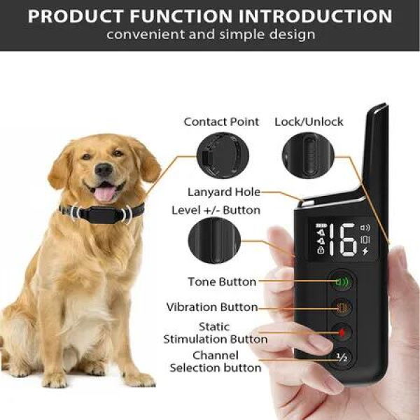 300M Electric Shock Collar for Dogs: Train Your Pup with Vibration, Electric Shock, and Remote Control