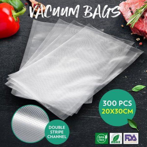 300 Pcs Vacuum Sealer Bags 20*30 Cm Embossed Pre-set Food Saver.