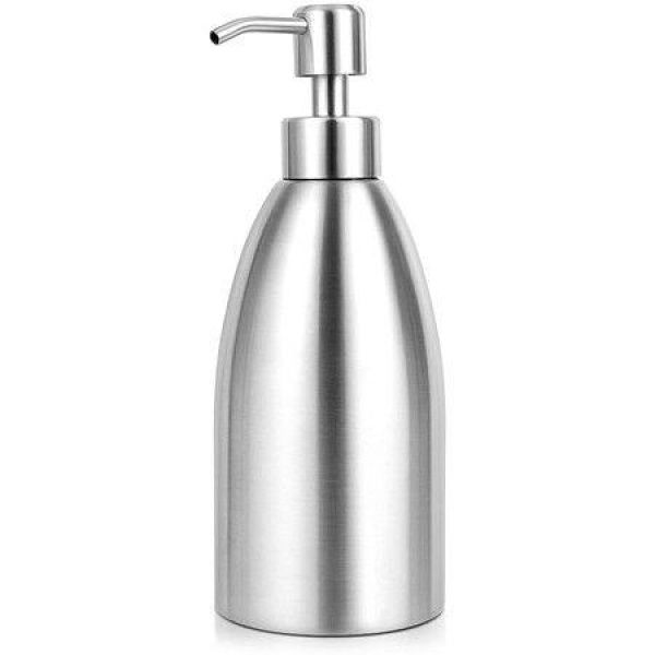 304 Stainless Steel Countertop Soap Dispenser 15.2oz Rust-proof Liquid Soap Pump Bottle For Kitchen Bathroom And Countertop Hand Dish Lotion.