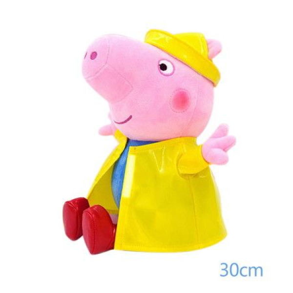 30cm George Pig Jumping In The Mud Pit Raincoat Doll Party Girl Toy Child Birthday Gift