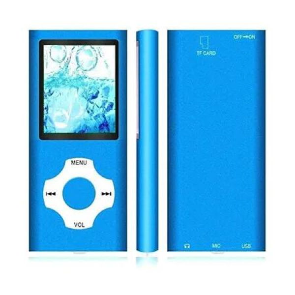 32GB MP3 Music Player with FM Radio, Voice Recorder, and Memory Card (Blue)