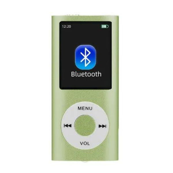 32GB MP3 Player, Portable Lossless Sound Slim MP3 Music Player with Earphone, 1.8 Inch LCD Screen Digital Music Player, Green