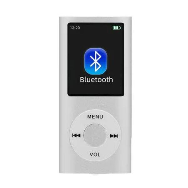 32GB MP3 Player, Portable Lossless Sound Slim MP3 Music Player with Earphone, 1.8 Inch LCD Screen Digital Music Player, Silver