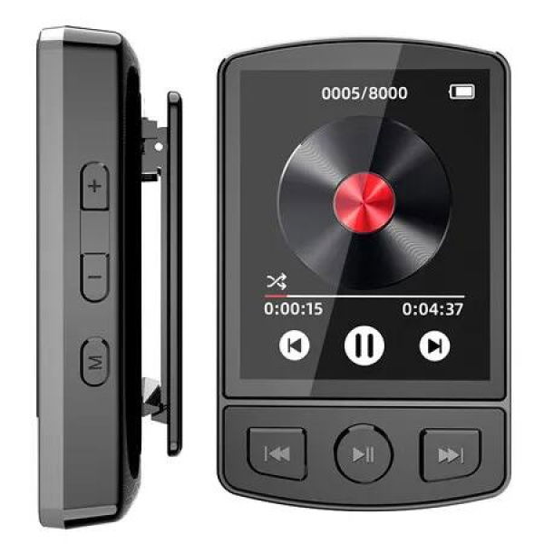 32GB MP3 Player with Bluetooth 5.0, Music Player Features HD Speaker, Touch Buttons, Supports FM Radio, Voice Recorder