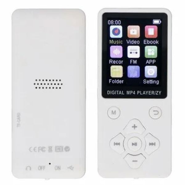 32GB MP3 Player with Bluetooth, HiFi Lossless Sound, MP3 MP4 Music Player with 1.8 Inch Color Screen Portable Video Music Player White