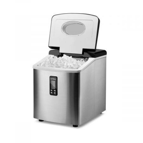 3.2L Portable Only 6-Min Ice Cube Making Machine 67 Ice Cubes 1 Hour 16.2Kg 1 Day S/M/L Cube Size.