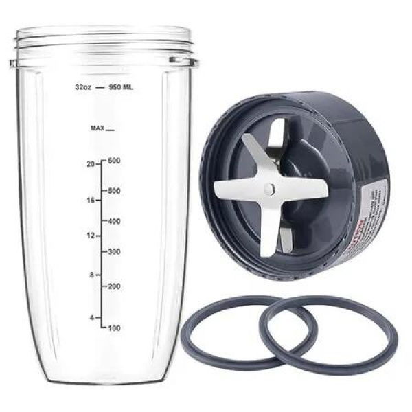 32oz Cup Extractor Blade Rubber Gaskets New Blender Cup Blade Replacement Parts Compatible with NutriBullet 600W 900W Series