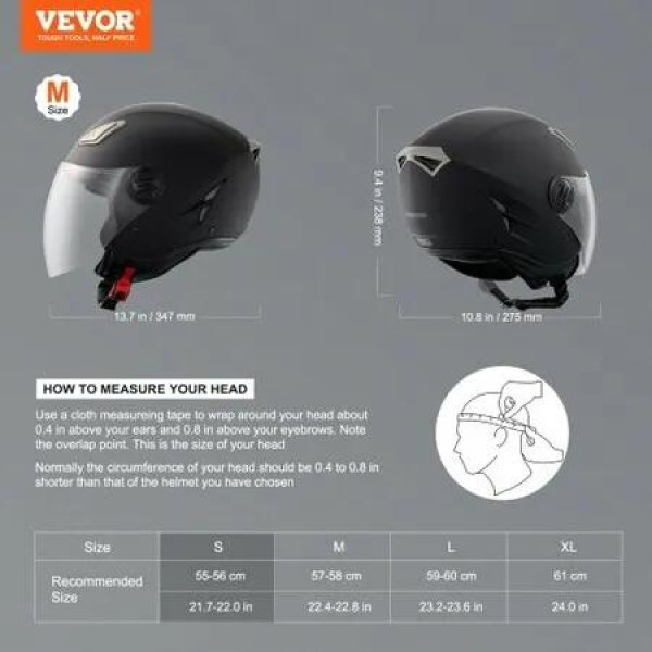3/4-Face Motorcycle Helmet Motocross Helmet with Bluetooth Communication