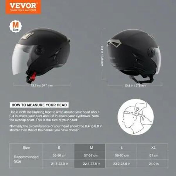 3/4-Face Motorcycle Helmet Motocross Helmet with Bluetooth Communication