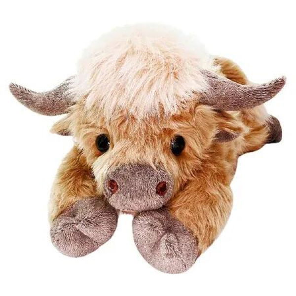 35CM Highland Cow Weighted Stuffed Animals, Cute Coolable Heatable Weighted Plush Warm Gift for Boys Girls Men Women