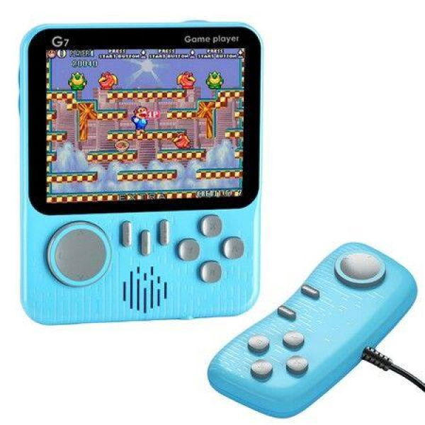 3.5inch High-Defination Retro Handheld Game Console Supports TV 666 Games Color Blue Best Christmas Gifts for Children