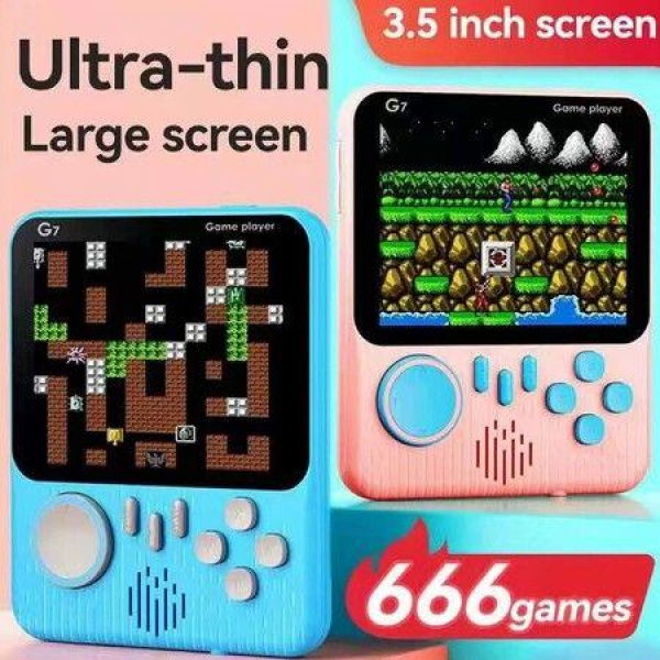 3.5inch High-Defination Retro Handheld Game Console Supports TV 666 Games Color Pink Best Christmas Gifts for Children