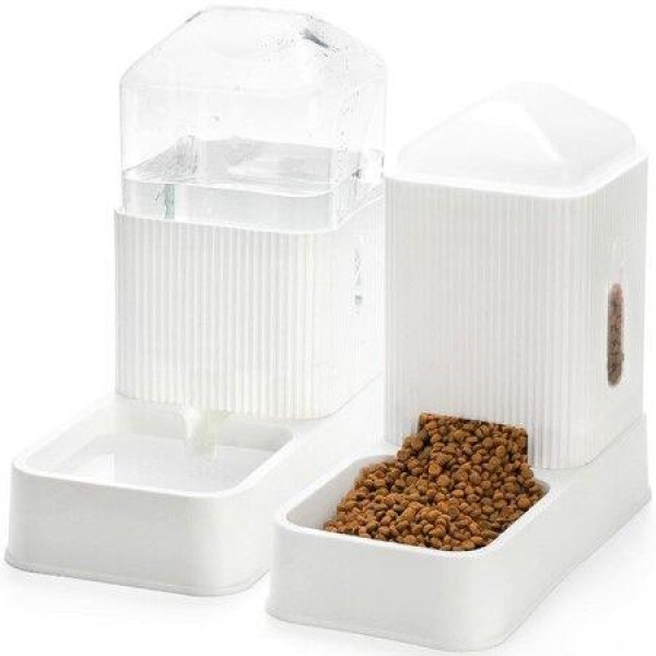 3.5L Automatic Dog Cat Feeder Food And Water Dispenser Set With Pet Food Bowl Self-Feeding Station For Dogs Cats