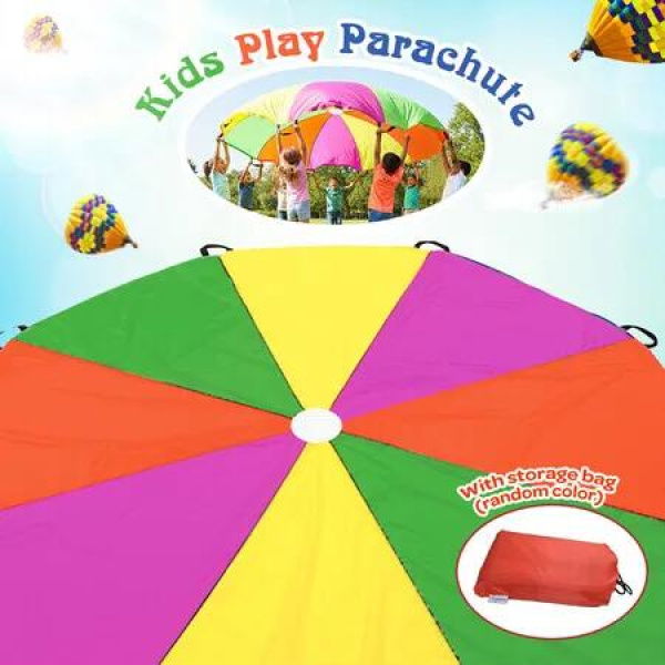 3.5m Kids Toy Parachute Group Play Game Childrens Educational Learning Gymnastics Playground Backyard Outdoor Cooperative Activities Exercise Sports