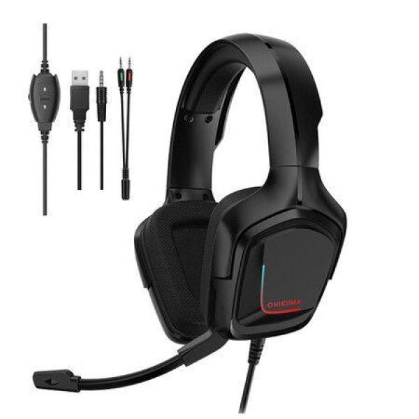 3.5mm Wired Gaming Headset Surround Sound Headphones Over-Ear E-Sport Earphone With Mic Control Mute Mic For PC Laptop PS4 Smartphone