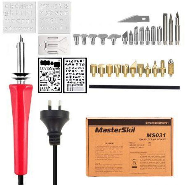 35PC 30W Wood Burning Pen Set Electric Soldering Iron Kit Iron Burner Hobby Kit