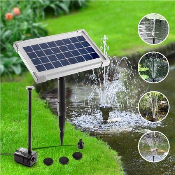 3.5W Solar Power Outdoor Fountain Water Pump With 4 Fountain Heads.
