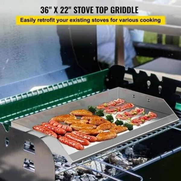 36' x 22' Stainless Steel Comal Griddle Flat Top Grill for outdoor Triple Burner Stove