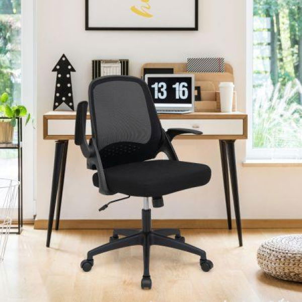 360-degree Swivel Mesh Office Chair With Flip-up Armrest For Home & Office.