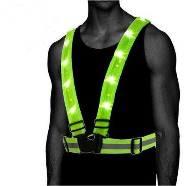 360Â° Rechargeable LED Reflective Vest and Belt for Running, Cycling, Hiking for Men, Women, Safe and Comfortable, Bright Lights for High Visibility