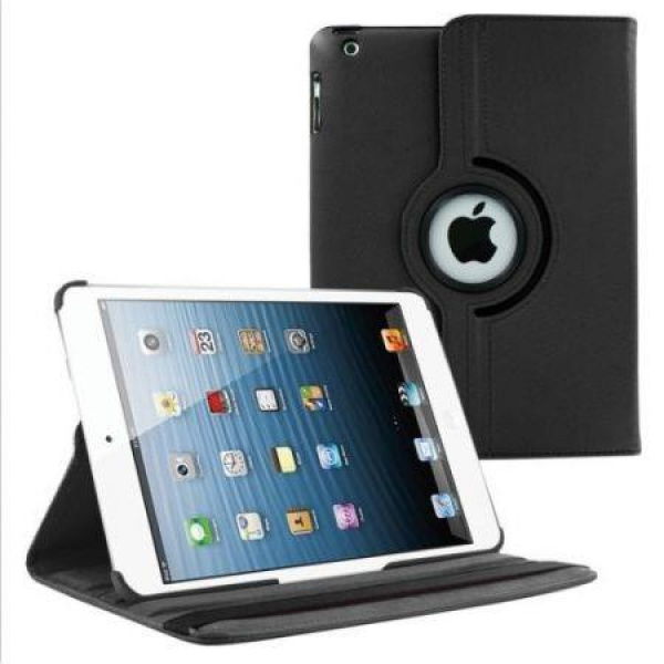 360 Rotating PU Wake/Sleep Leather Case Skin Cover For IPad Air 2 - Black.