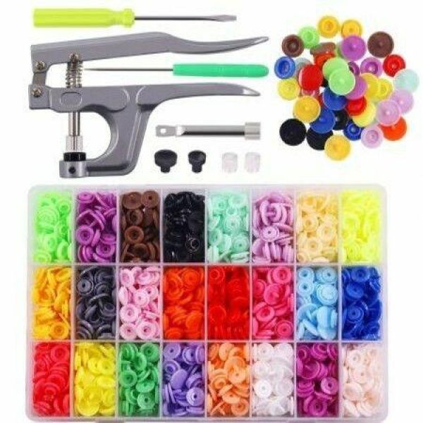 360pcs Snaps Plastic Buttons With Snaps Pliers Set For Clothes Sewing Bibs Rain Coat Crafting