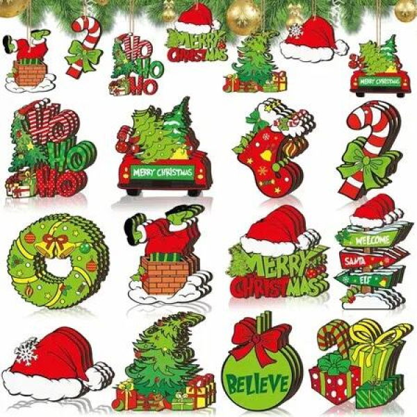 36PCS Christmas Tree Ornaments Decorations, Xmas Hanging Charms Ornaments Decorative, Merchandise Gift Ideas Holiday Decor Indoors Home House Decorations