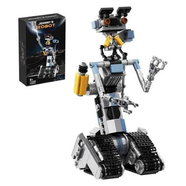 370 Pieces Johnny 5 Robot Building Set, Short Open Circuit Johnny Five Robot Model Toys, Compatible for Lego, Educational Gift Set for Ages 8 to 14 Boys