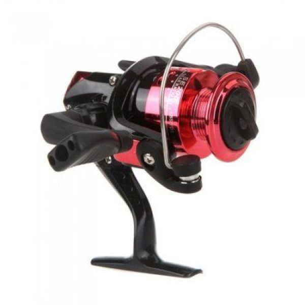 3BB Ball Bearings Left/Right Interchangeable Collapsible Handle Fishing Spinning Reel SE200 5.2:1 Red.