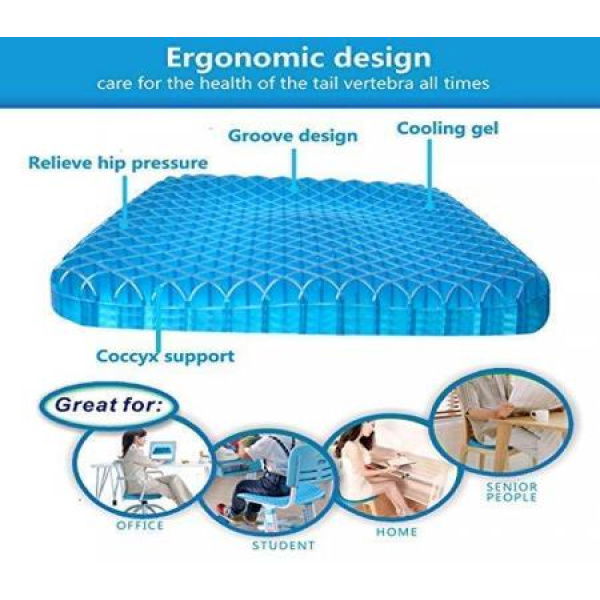 3D Breathable Chair Silicone Gel Cushion Latex Orthopedic Seat Pad Honeycomb Summer Cool For Office/car Seat.