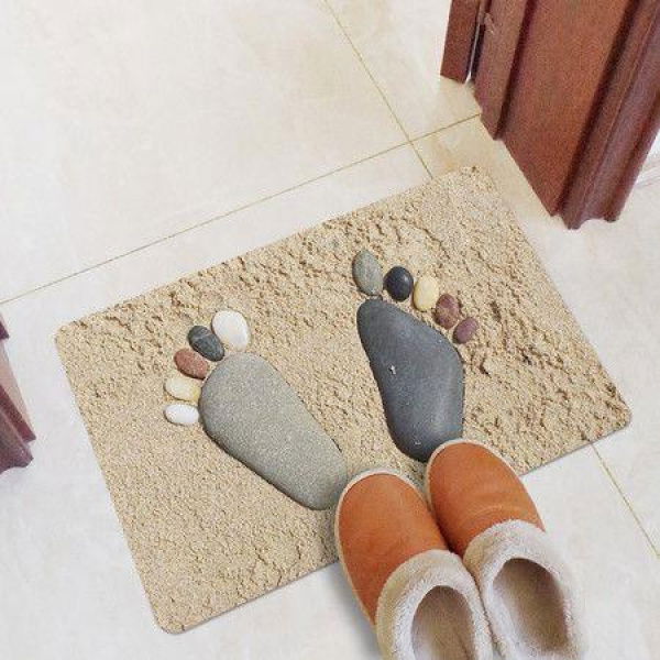 3D Cobblestone Print Floor Indoor Outdoor Doormats Funny Door Mat 60x40cm