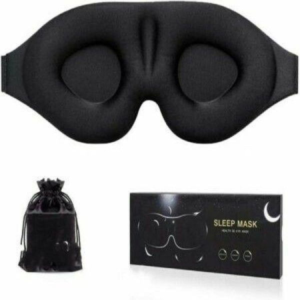 3D Contoured Sleep Eye Mask for Men and Women with Concave Molded Night Blindfold for Travel Yoga Naps