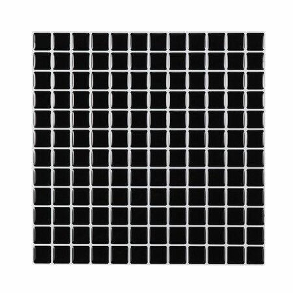 3D Mosaics Waterproof and Oil-proof Black and White Crystal Epoxy Three-dimensional Self-adhesive Wall StickerBlack