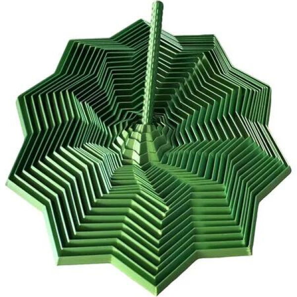 3D Printed Expanded Sensory Fidget Star,Sensory Fidget Star with Handle, Colorful Whirling Spiral Design,Star Shaped Fidget Star (Green)
