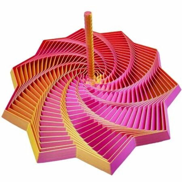 3D Printed Expanded Sensory Fidget Star,Sensory Fidget Star with Handle,Colorful Whirling Spiral Design,Star Shaped Fidget Star (Medium)