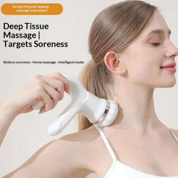 3D Rotating Body Massager Full Body Back Waist Muscle Relaxation Percussion Massager Shoulder Neck Christmas Gift COL White