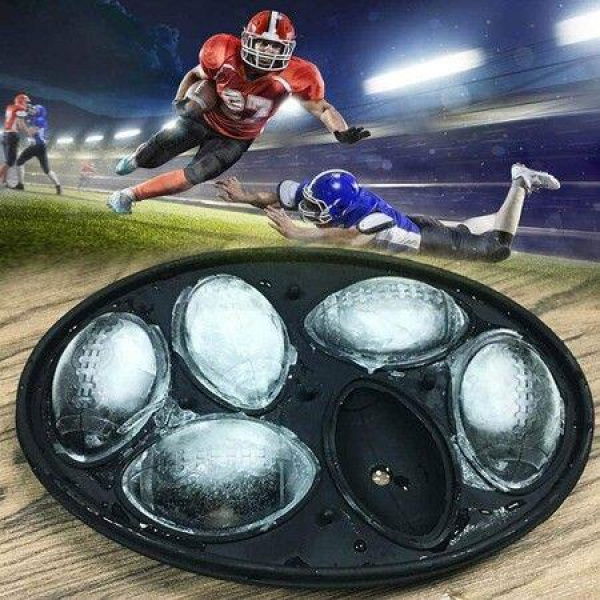 3D Rugby Rule Football Ice Mold Cubes