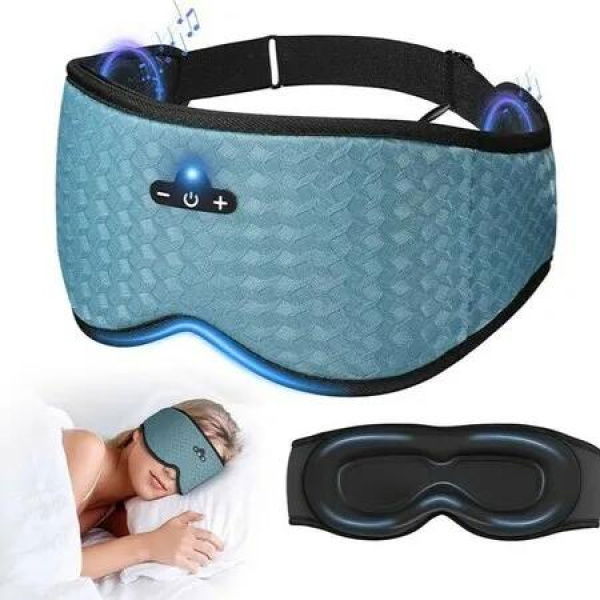 3D Sleep Eye Mask With Bluetooth Headphones,Headphones For Side Sleepers,Adjustable,Thin Stereo Speakers Perfect For Sleeping,Color Blue