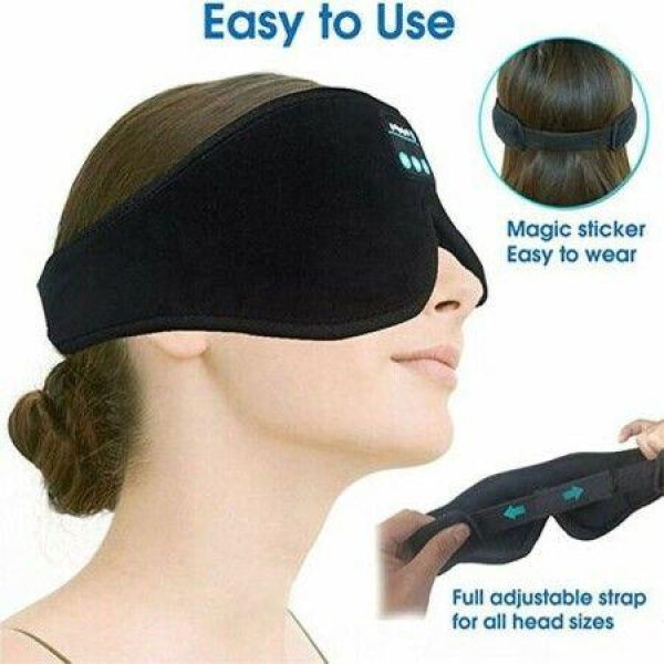 3D Sleep Mask Bluetooth Wireless Music Eye Mask with Bass Stereo Speakers Blackout Soft Sleep Aid