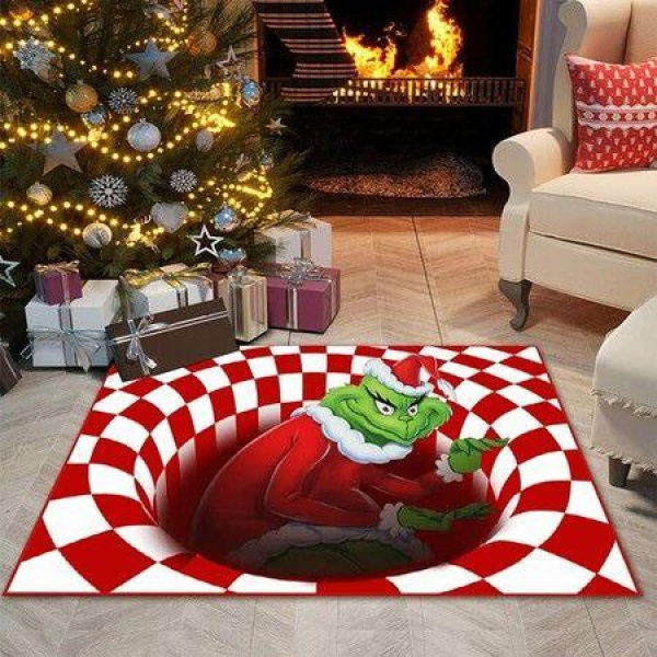 3D Visual Illusion Non-Slip Mat PVC Rugs Outdoor Welcome Floor Mats For Front Door Decorations 50x80cm Red