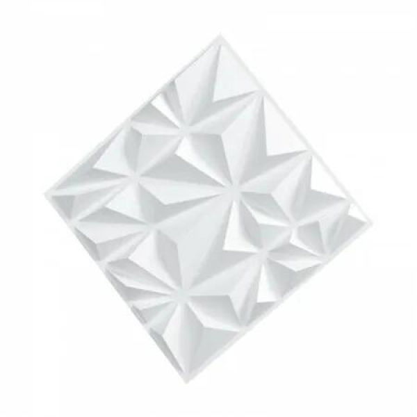 3D Wall Panels 33-Pack 30x30 cm PVC 2.97 mÂ² Coverage Diamond Matte White
